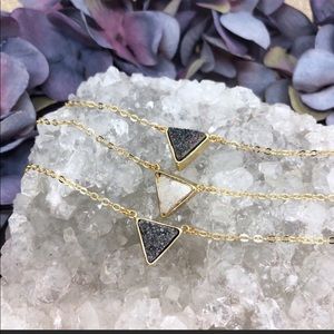 💫 NEW! NEUTRAL TRIANGLE DRUZY Necklace 💫